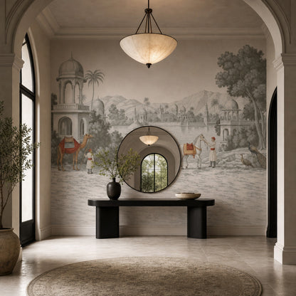 Indian Palace Wallpaper Domed Pavilions Landscape Mural Wall Mural