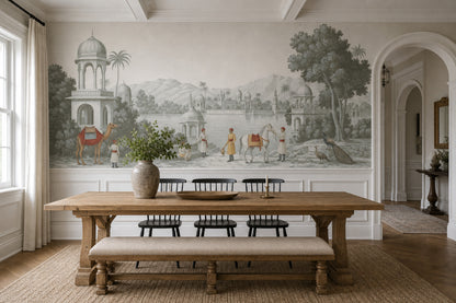 Indian Palace Wallpaper Domed Pavilions Landscape Mural Wall Mural