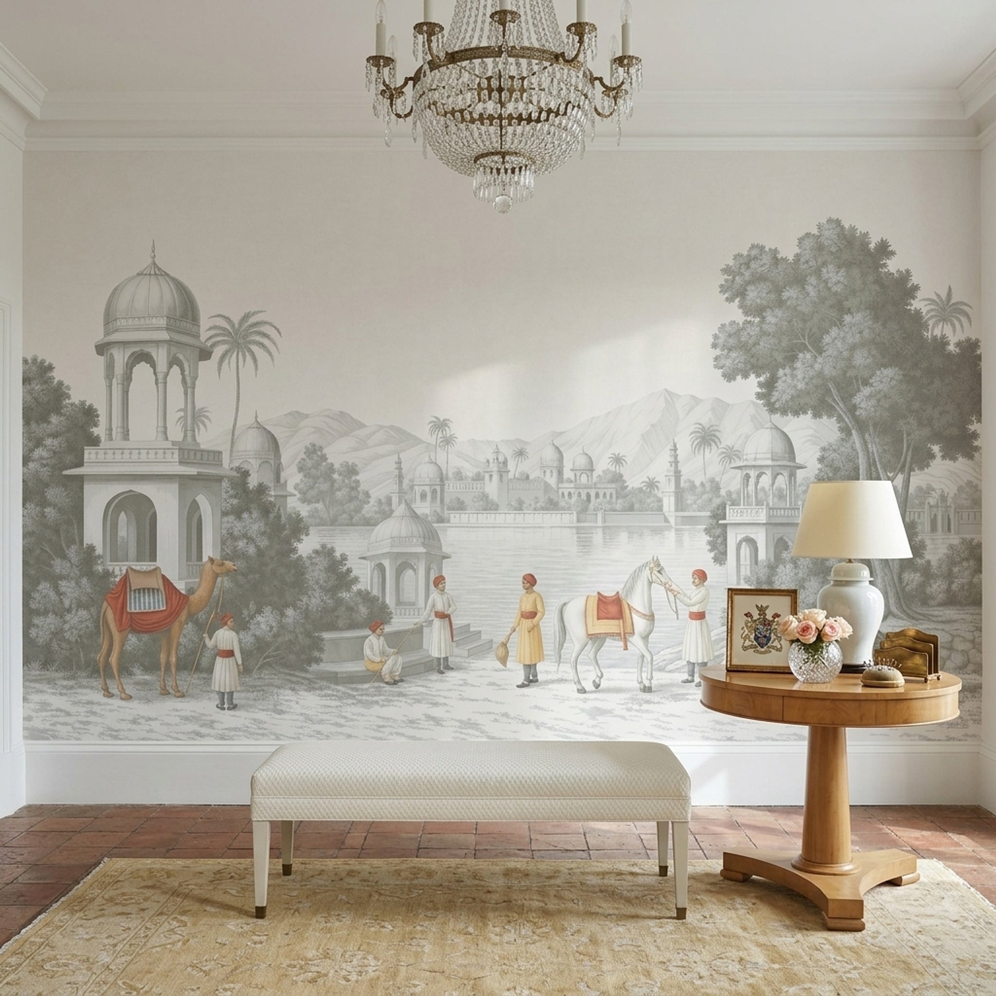 Indian Palace Wallpaper Domed Pavilions Landscape Mural Wall Mural
