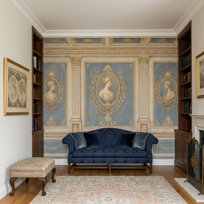 Neoclassical Wallpaper Greek Roman Removable Cameo Busts Wall Decor