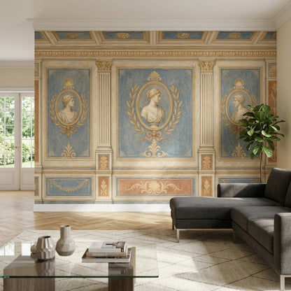 Neoclassical Wallpaper Greek Roman Removable Cameo Busts Wall Decor