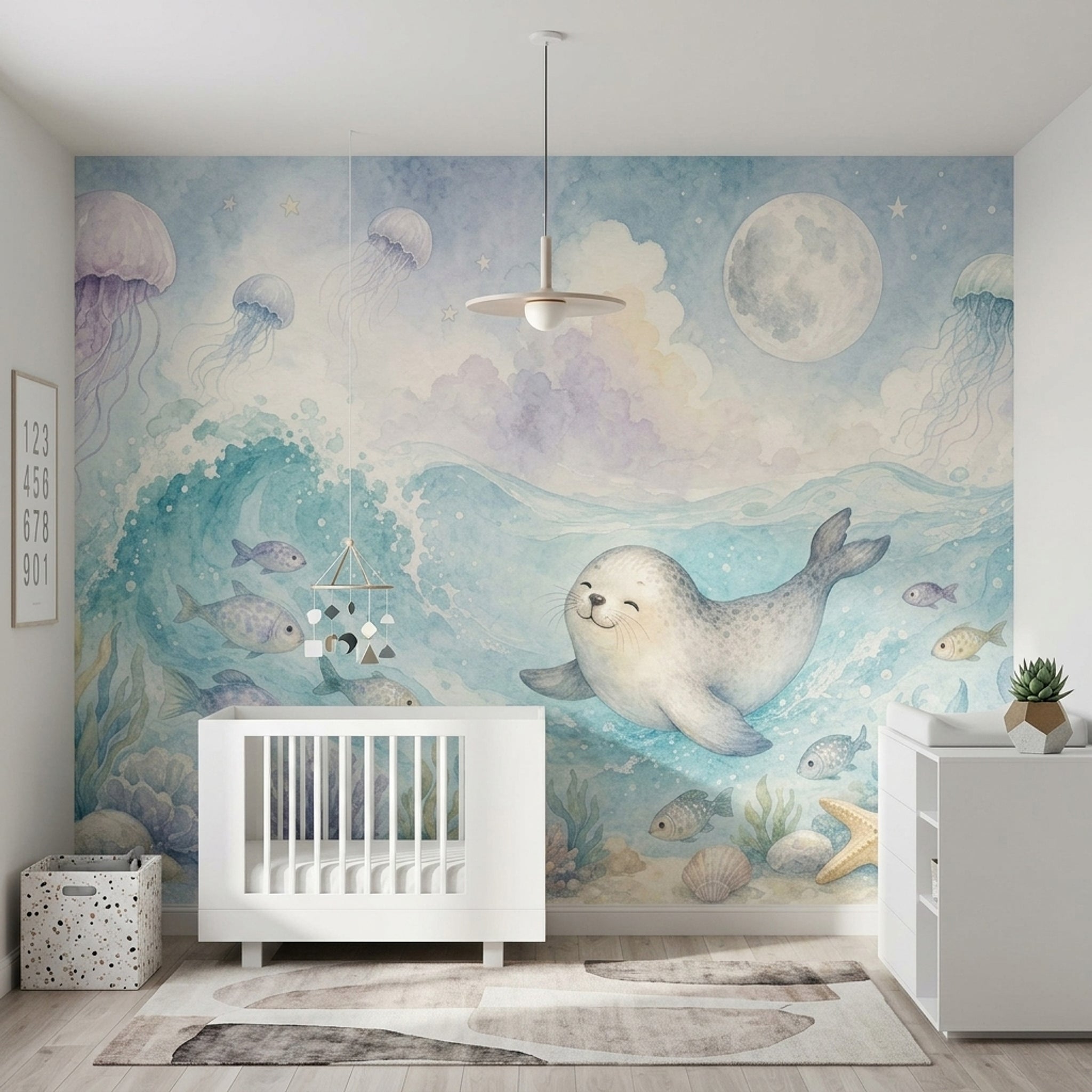 Seal Wallpaper Watercolor Ocean Wall Mural