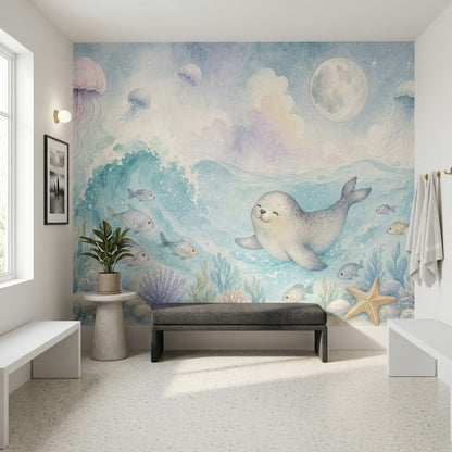 Seal Wallpaper Watercolor Ocean Wall Mural