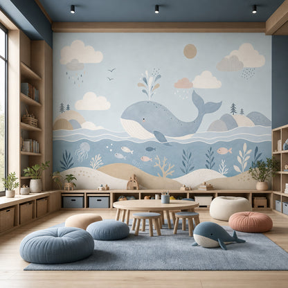 Whale Wallpaper Ocean Removable Underwater Wall Decor