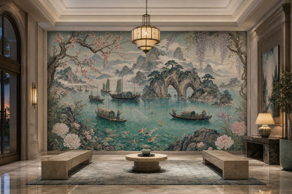 Pink Cherry Wallpaper Blossom Sakura Wall Mural