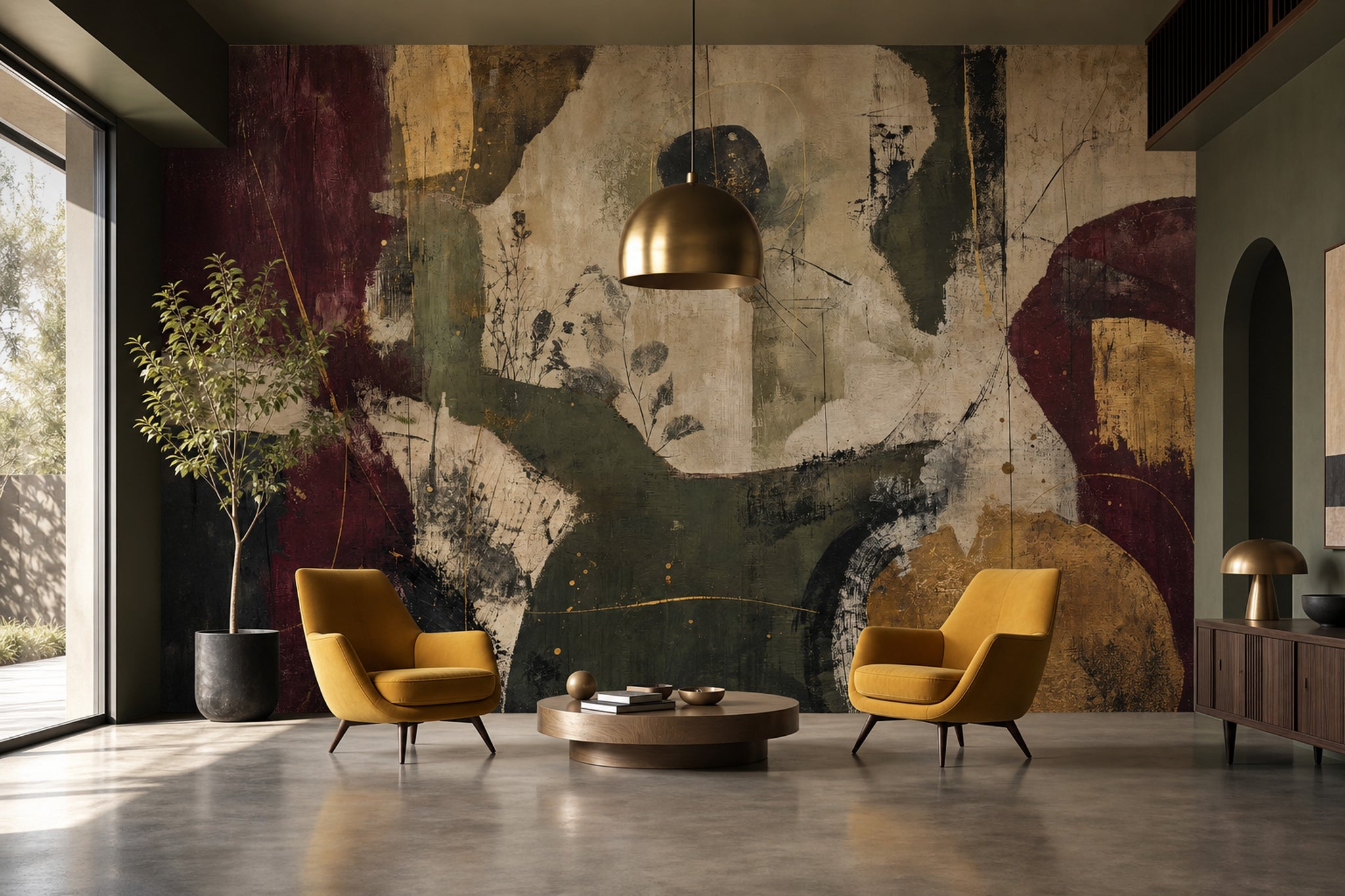 Abstract Wallpaper Dark Textured Wall Mural