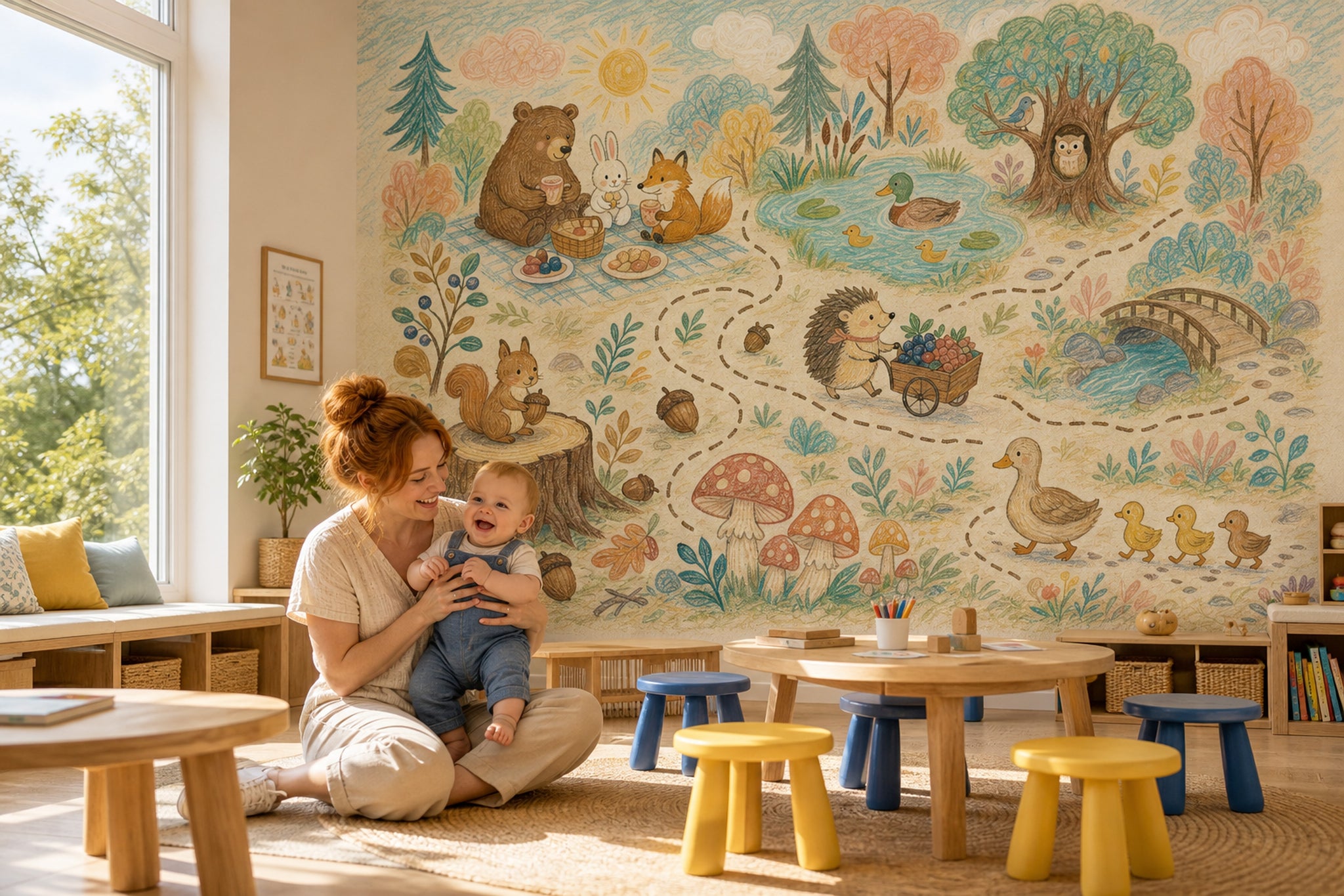 Woodland Wallpaper Storybook Animals Wall Mural