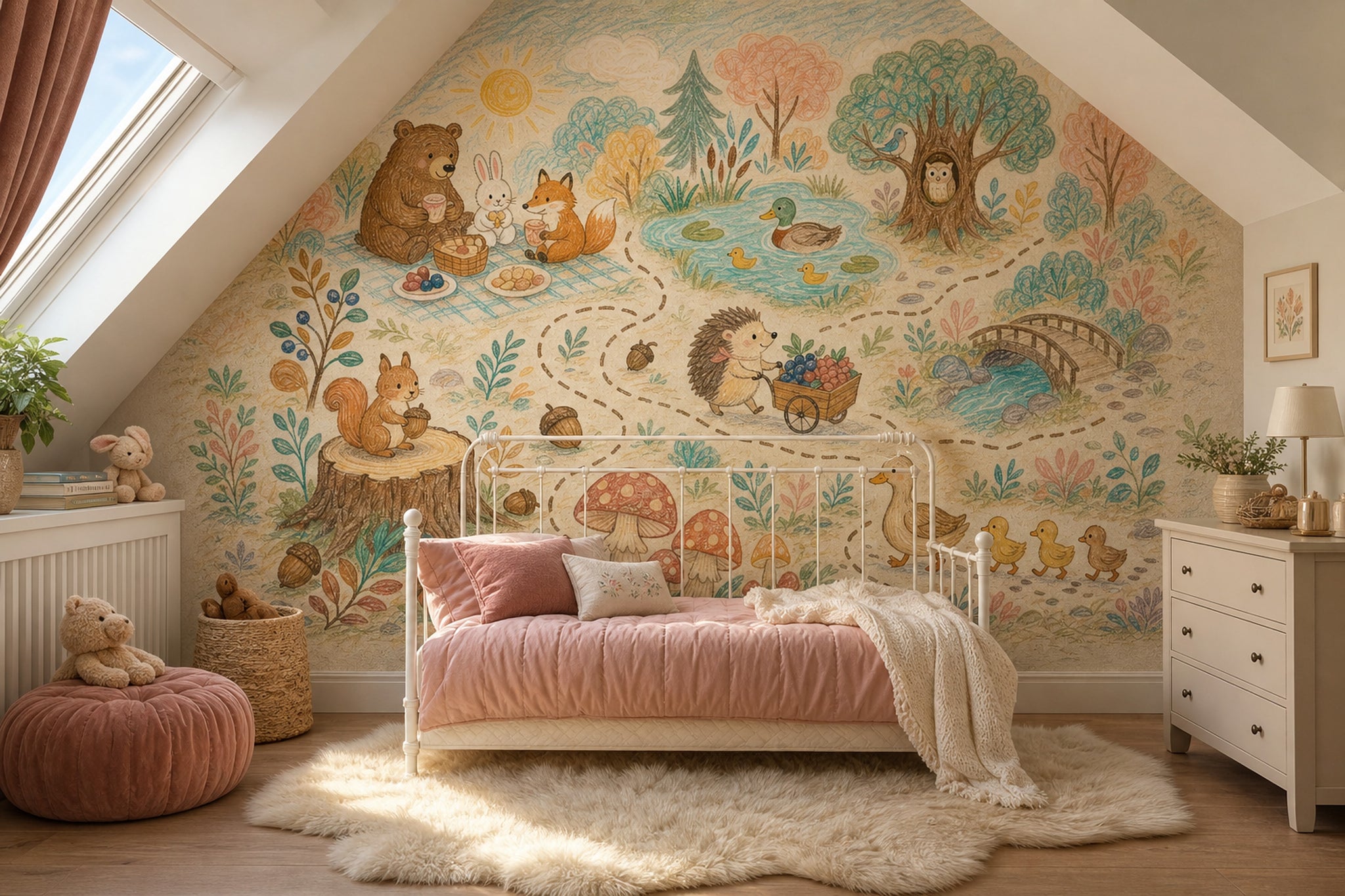 Woodland Wallpaper Storybook Animals Wall Mural