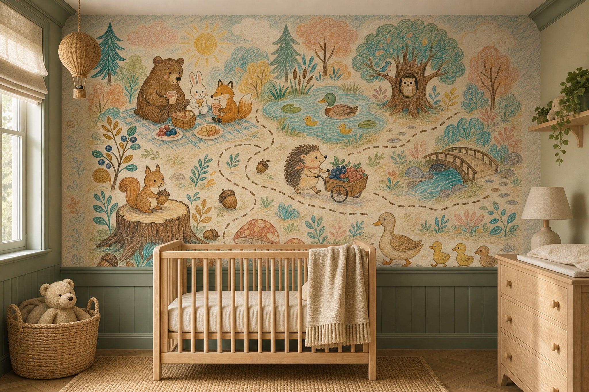 Woodland Wallpaper Storybook Animals Wall Mural