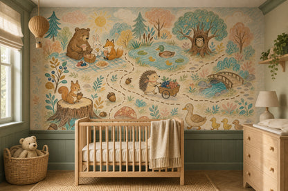 Woodland Wallpaper Storybook Animals Wall Mural