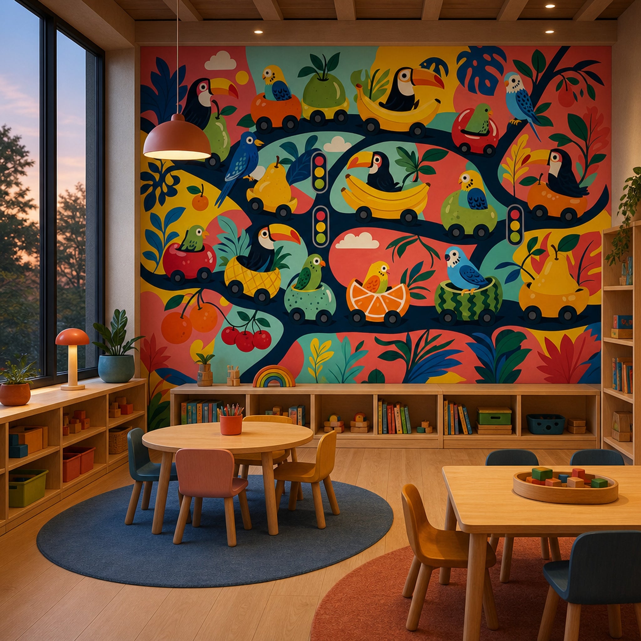 Tropical Birds Wallpaper Toucan Removable Parrot Wall Decor