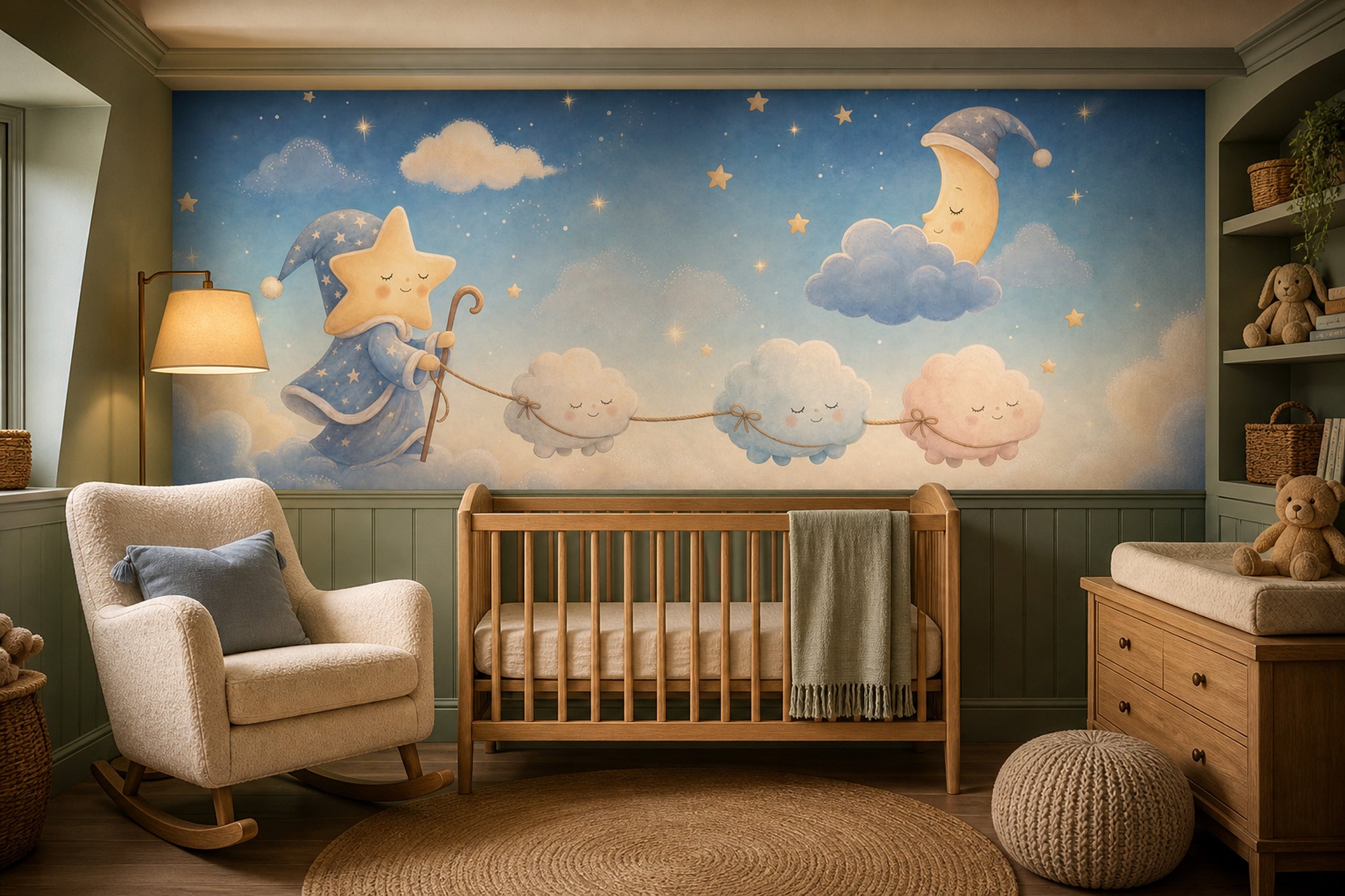 Watercolor Texture Wallpaper Dreamy Sky Nursery Wall Mural