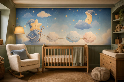 Watercolor Texture Wallpaper Dreamy Sky Nursery Wall Mural