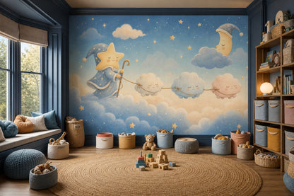 Watercolor Texture Wallpaper Dreamy Sky Nursery Wall Mural