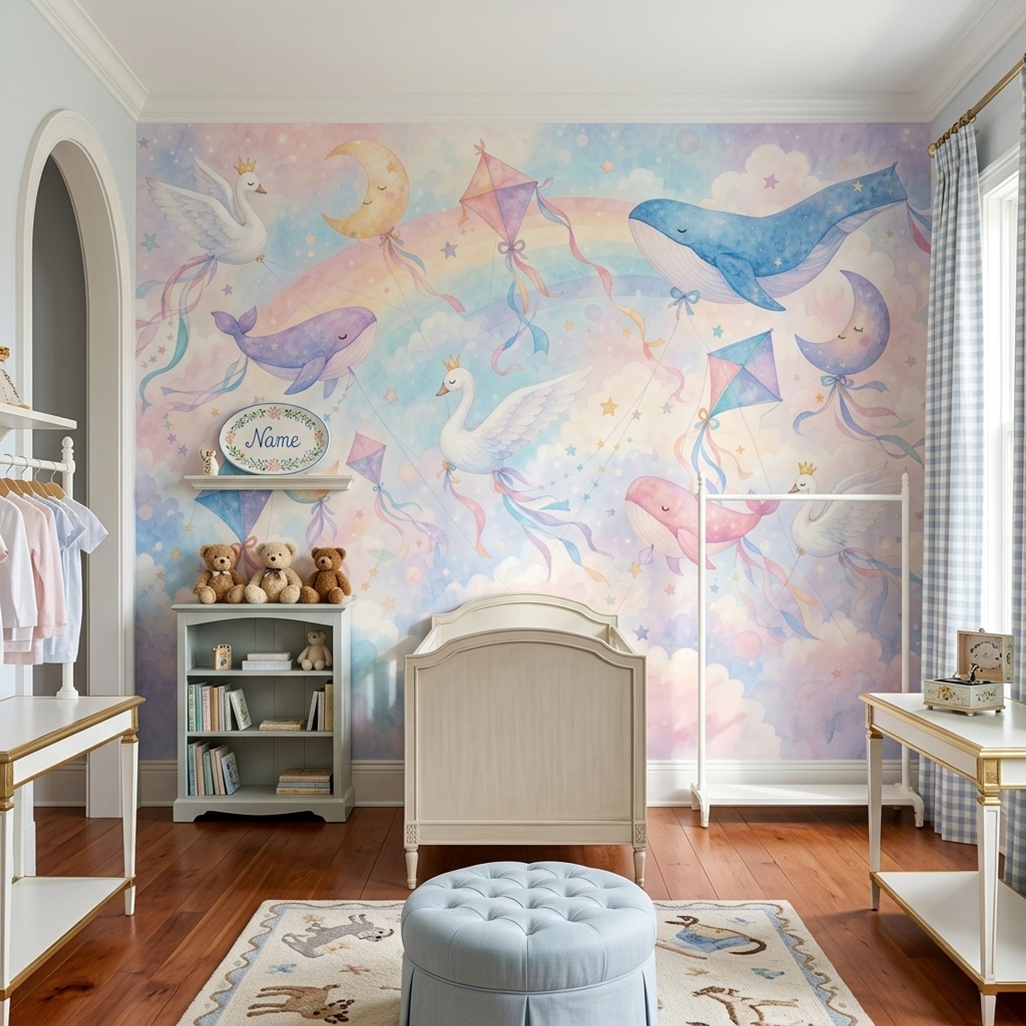 Pastel Sky Wallpaper Watercolor Removable Rainbow Wall Decor