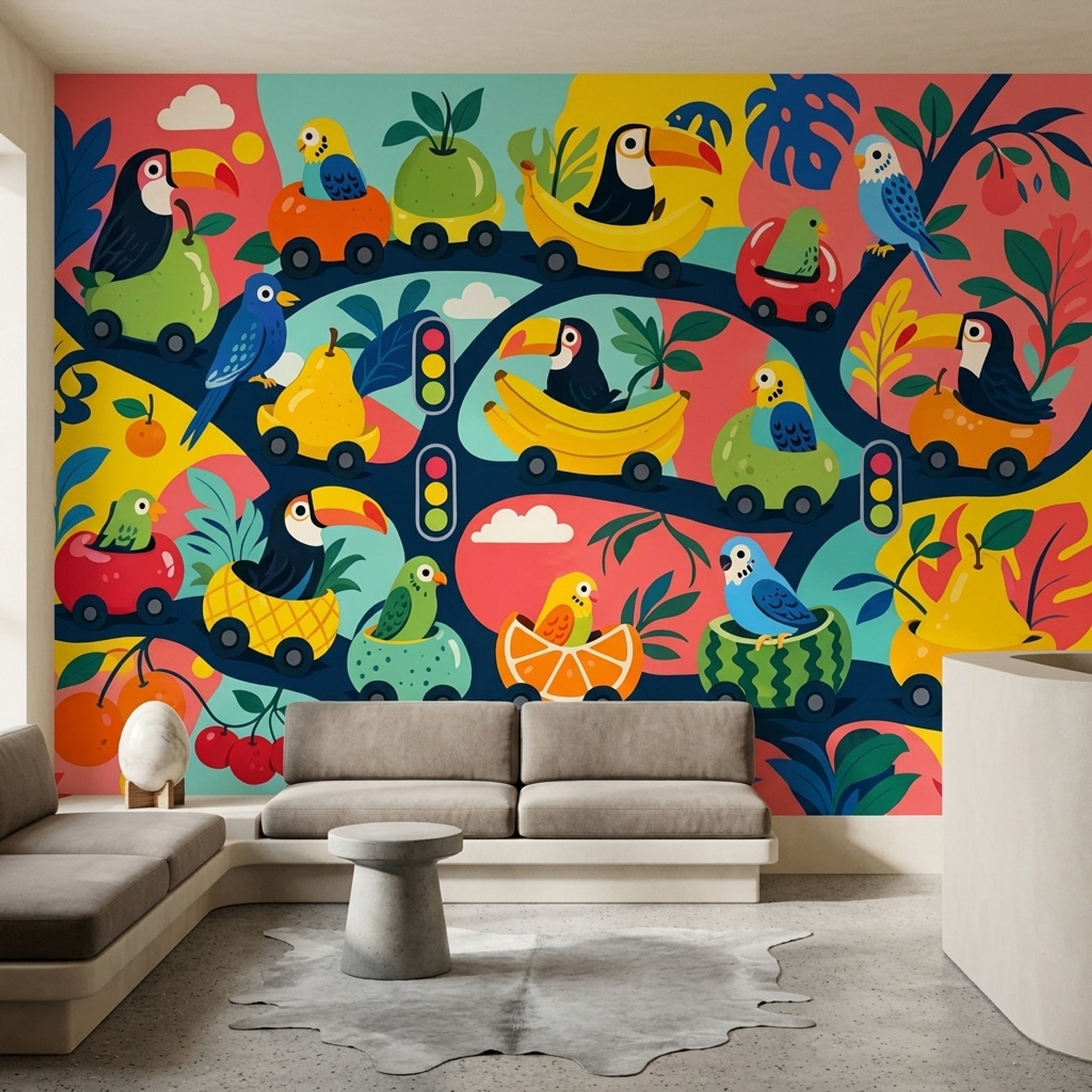 Tropical Birds Wallpaper Toucan Removable Parrot Wall Decor