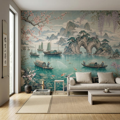 Pink Cherry Wallpaper Blossom Sakura Wall Mural