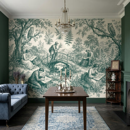 Toile Wallpaper Botanical Illustration Removable Pastoral Landscape Wall Decor