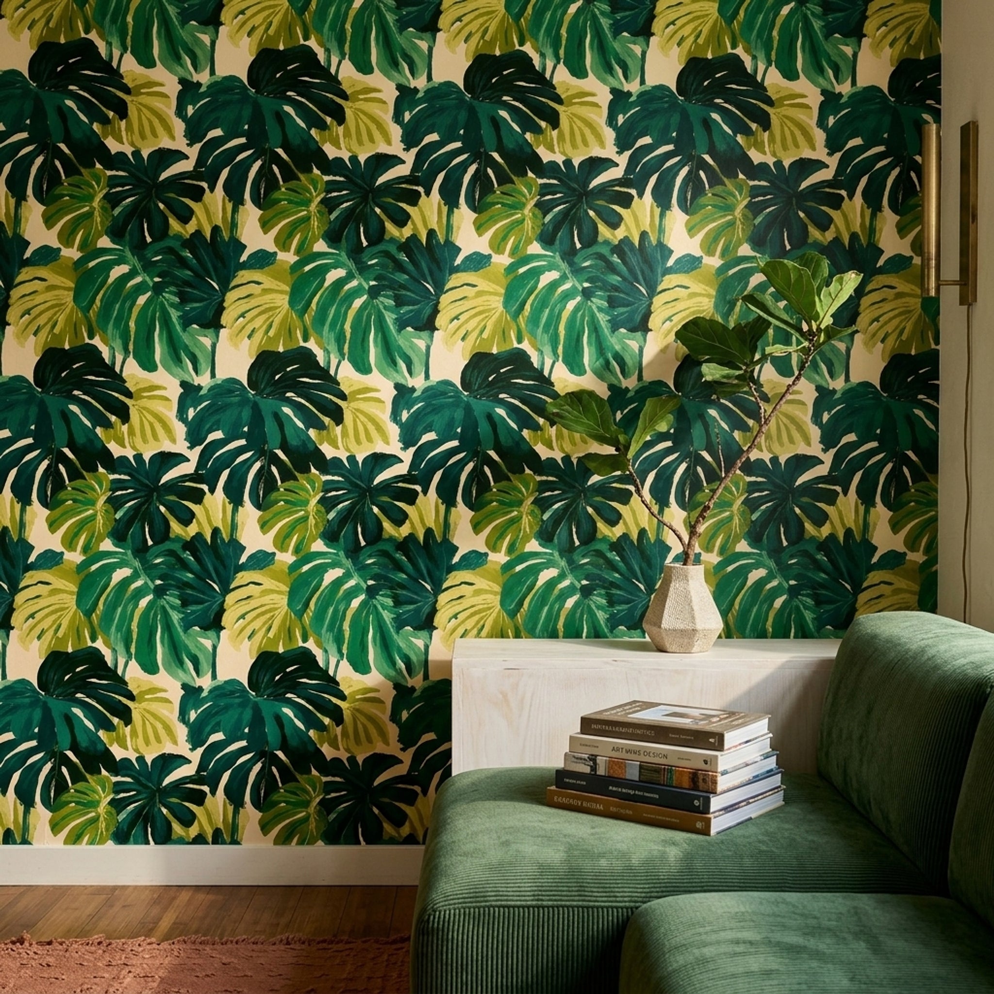 Tropical Leaves Wallpaper Monstera Botanical Decorative Mural