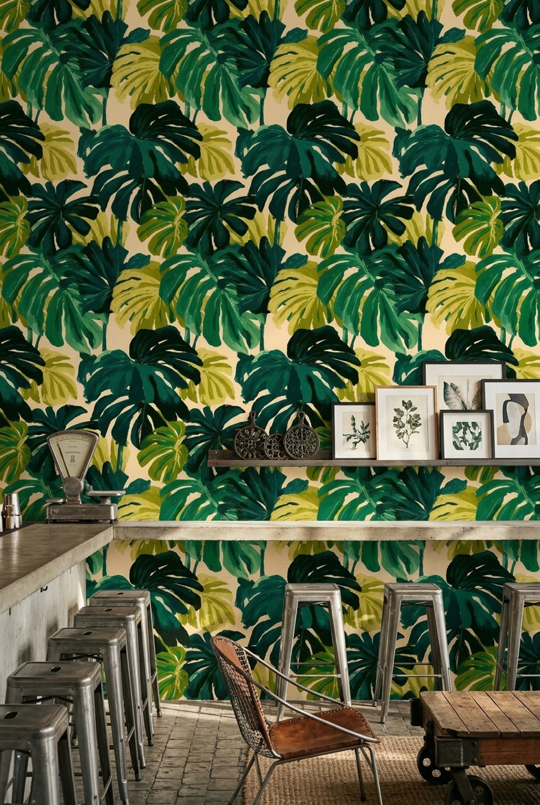 Tropical Leaves Wallpaper Monstera Botanical Decorative Mural