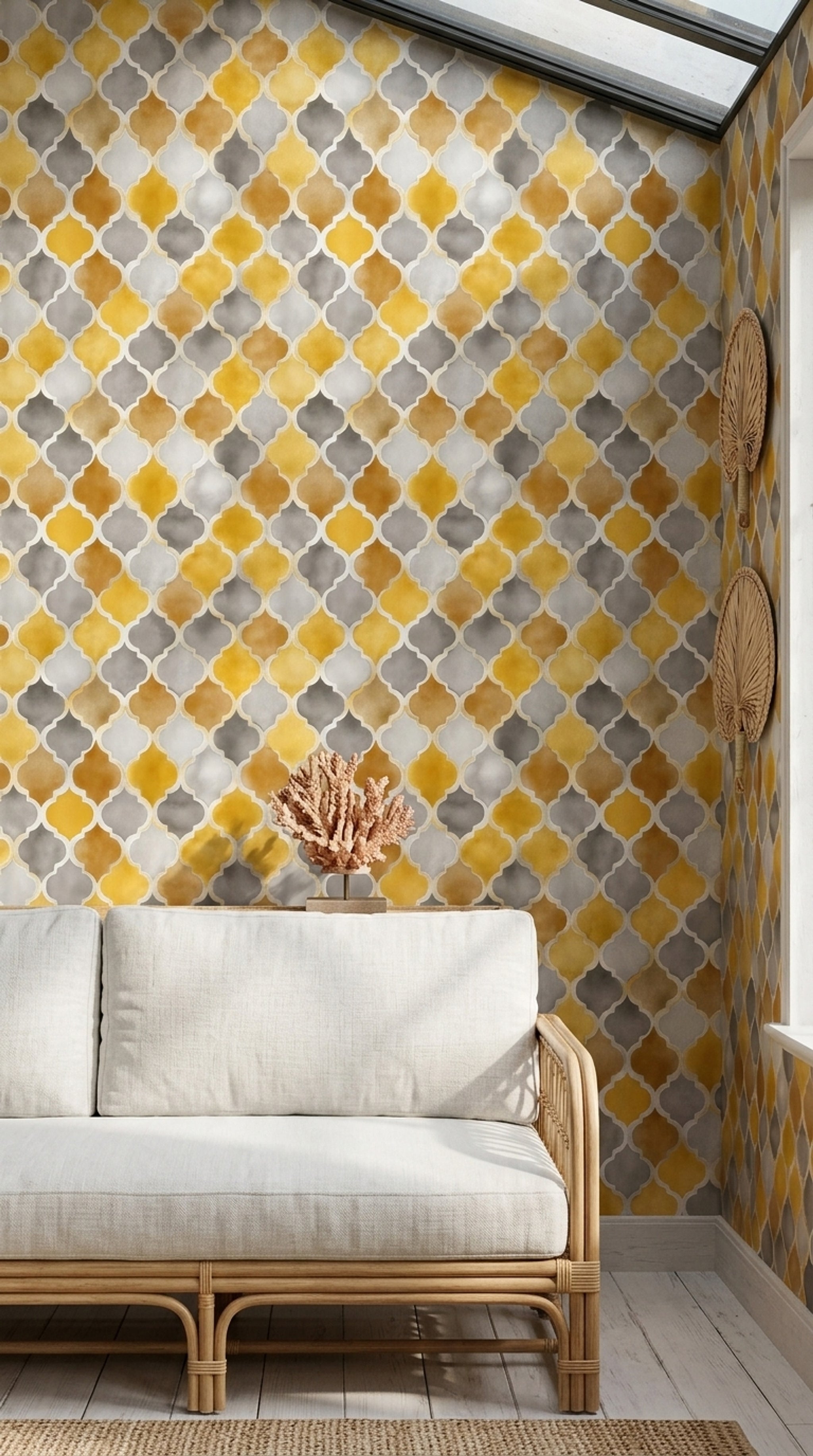 Watercolor Texture Wallpaper Painted Wash Trellis Decorative Mural