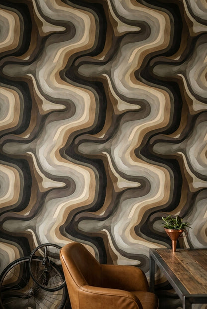 Mid Century Modern Wallpaper Organic Minimal Removable Wall Decor