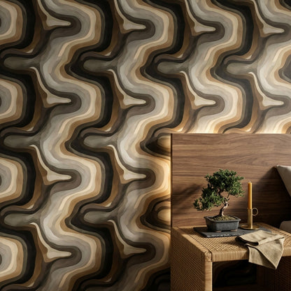 Mid Century Modern Wallpaper Organic Minimal Removable Wall Decor