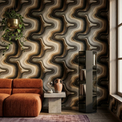 Mid Century Modern Wallpaper Organic Minimal Removable Wall Decor
