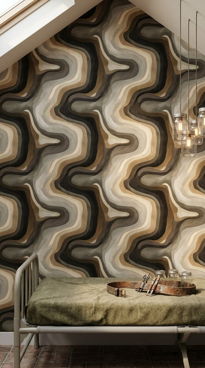 Mid Century Modern Wallpaper Organic Minimal Removable Wall Decor