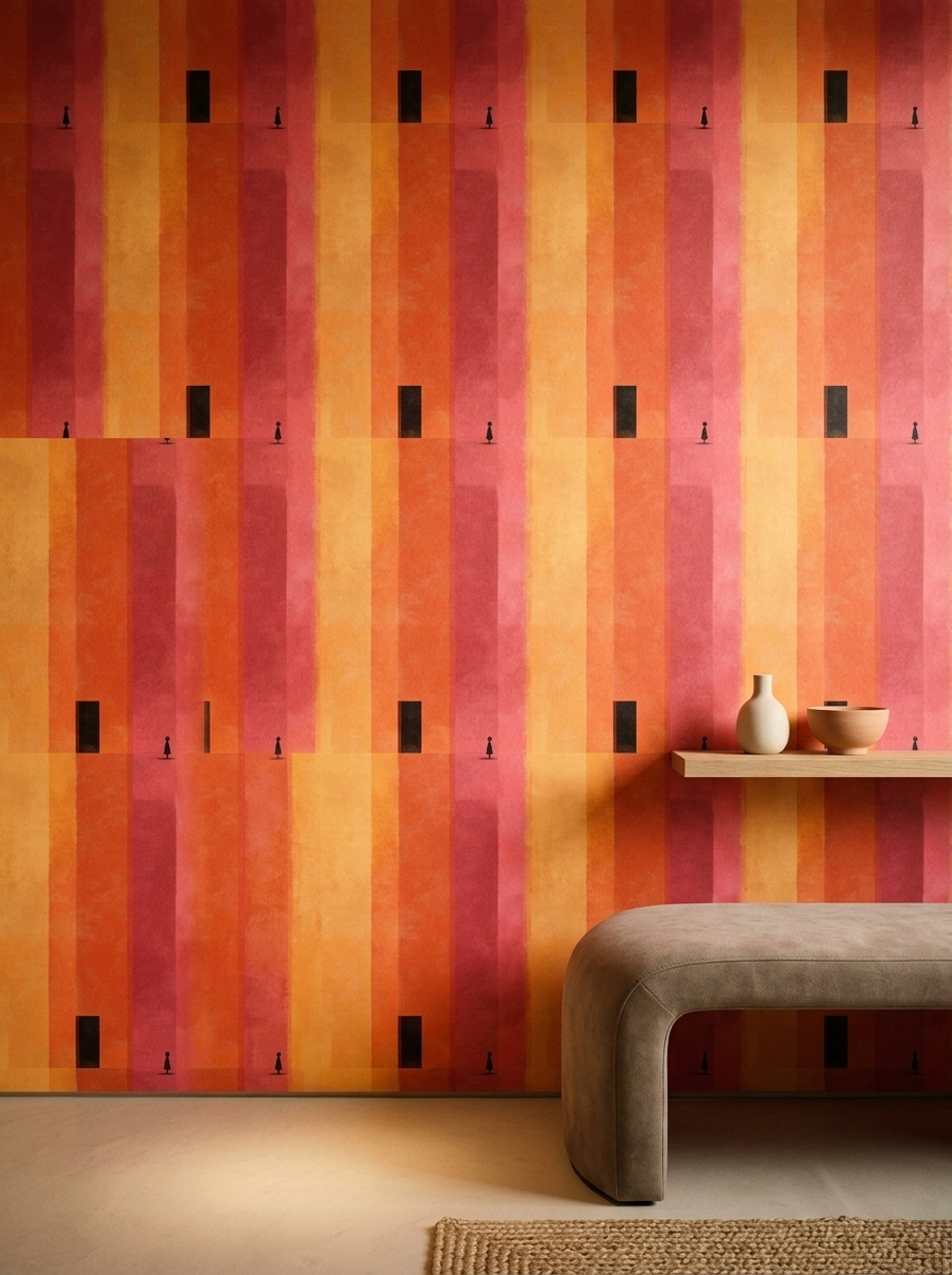 Geometric Monolith Wallpaper Vertical Stripes Minimalist Decorative Mural