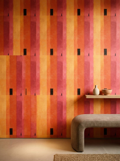Geometric Monolith Wallpaper Vertical Stripes Minimalist Decorative Mural