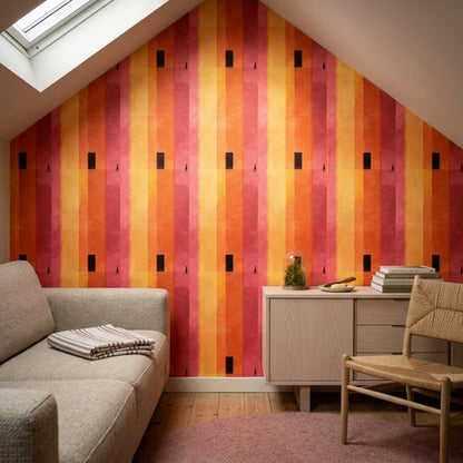 Geometric Monolith Wallpaper Vertical Stripes Minimalist Decorative Mural