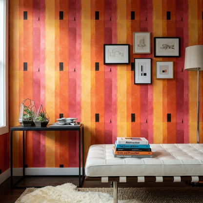 Geometric Monolith Wallpaper Vertical Stripes Minimalist Decorative Mural