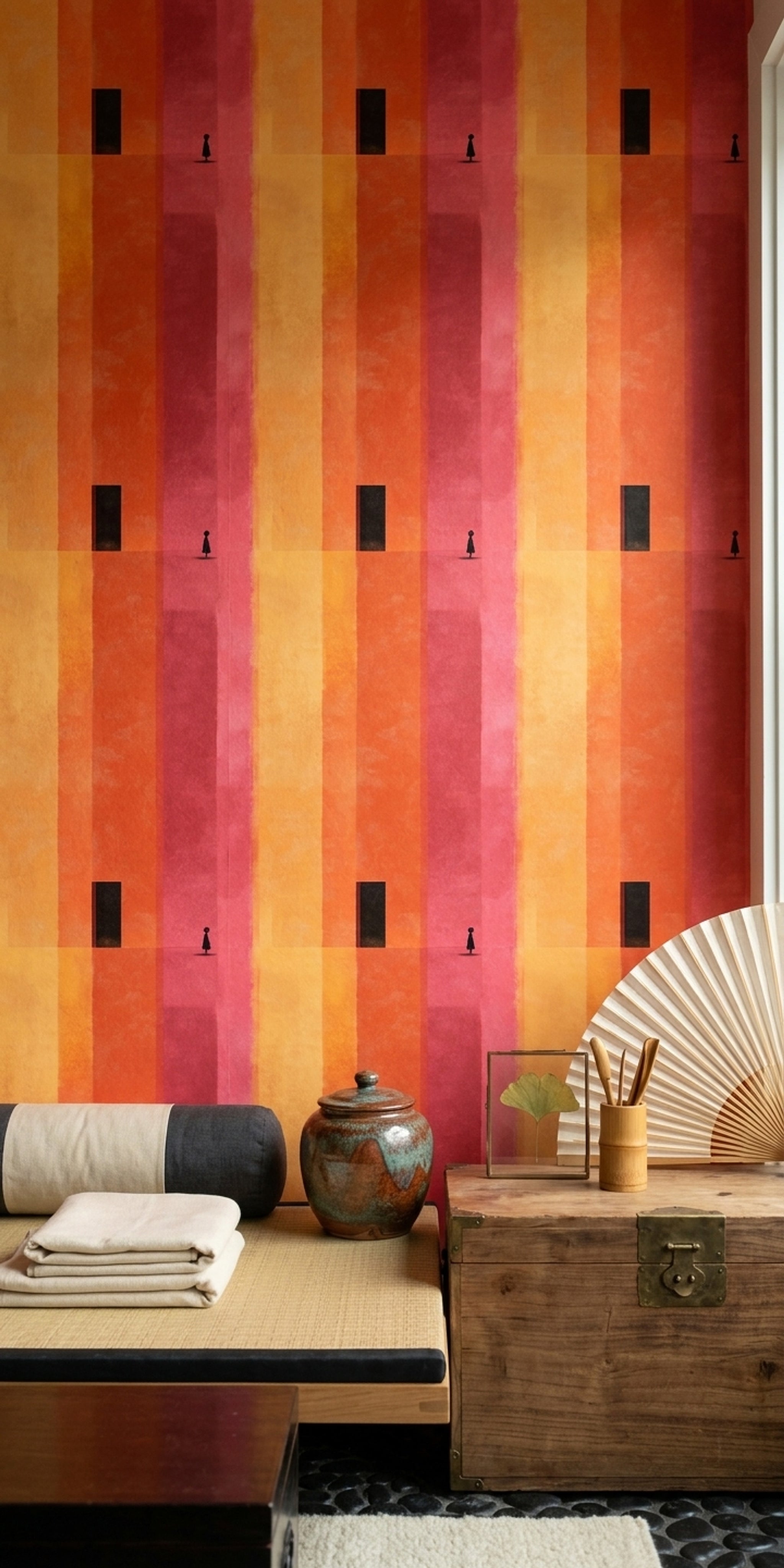 Geometric Monolith Wallpaper Vertical Stripes Minimalist Decorative Mural