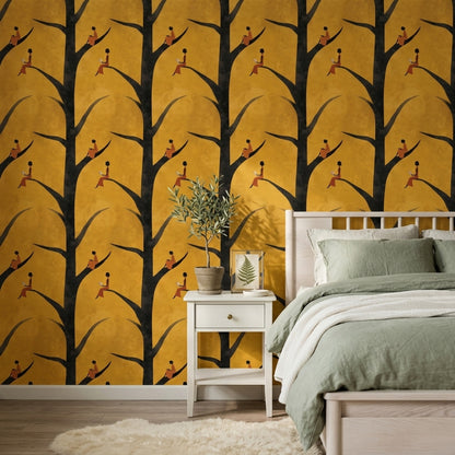 Tree Silhouette Wallpaper Tree Silhouette Removable Tree Silhouette Wall Double Roll