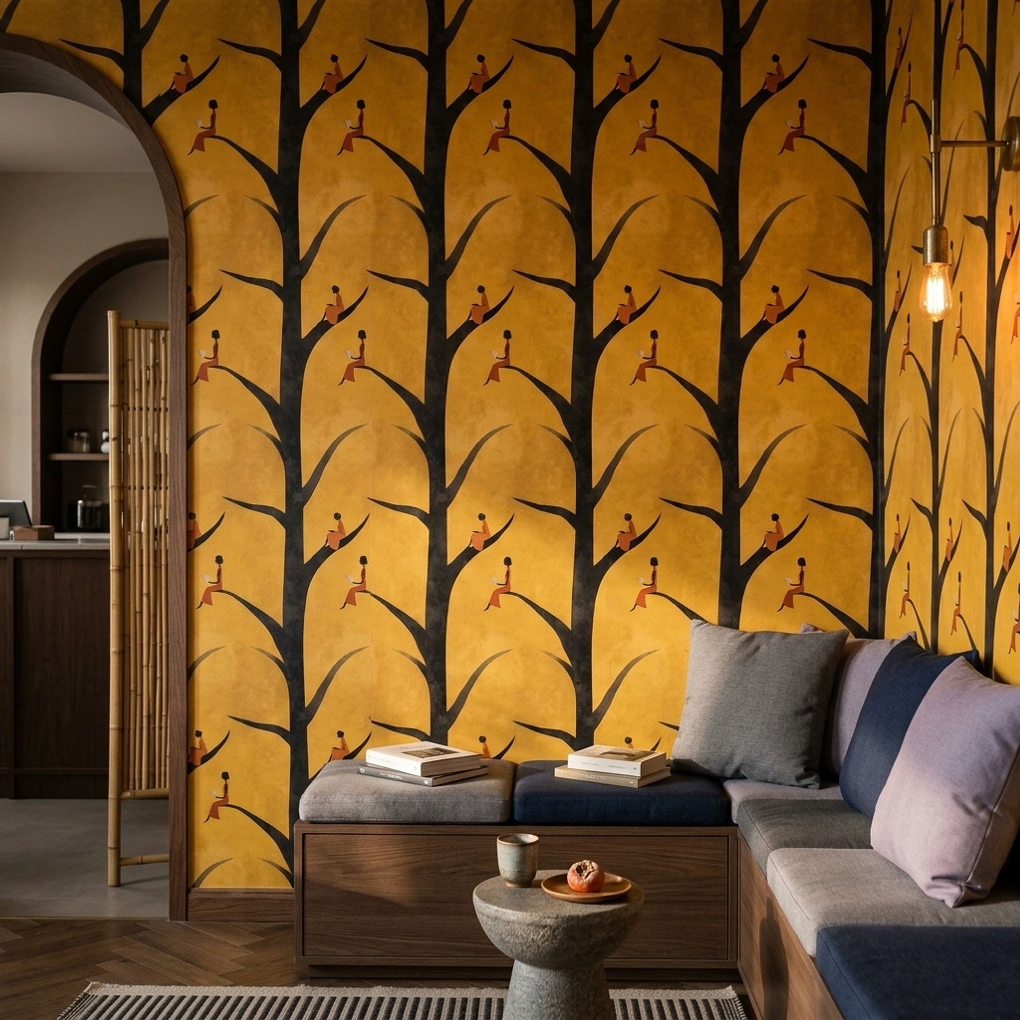 Tree Silhouette Wallpaper Tree Silhouette Removable Tree Silhouette Wall Double Roll