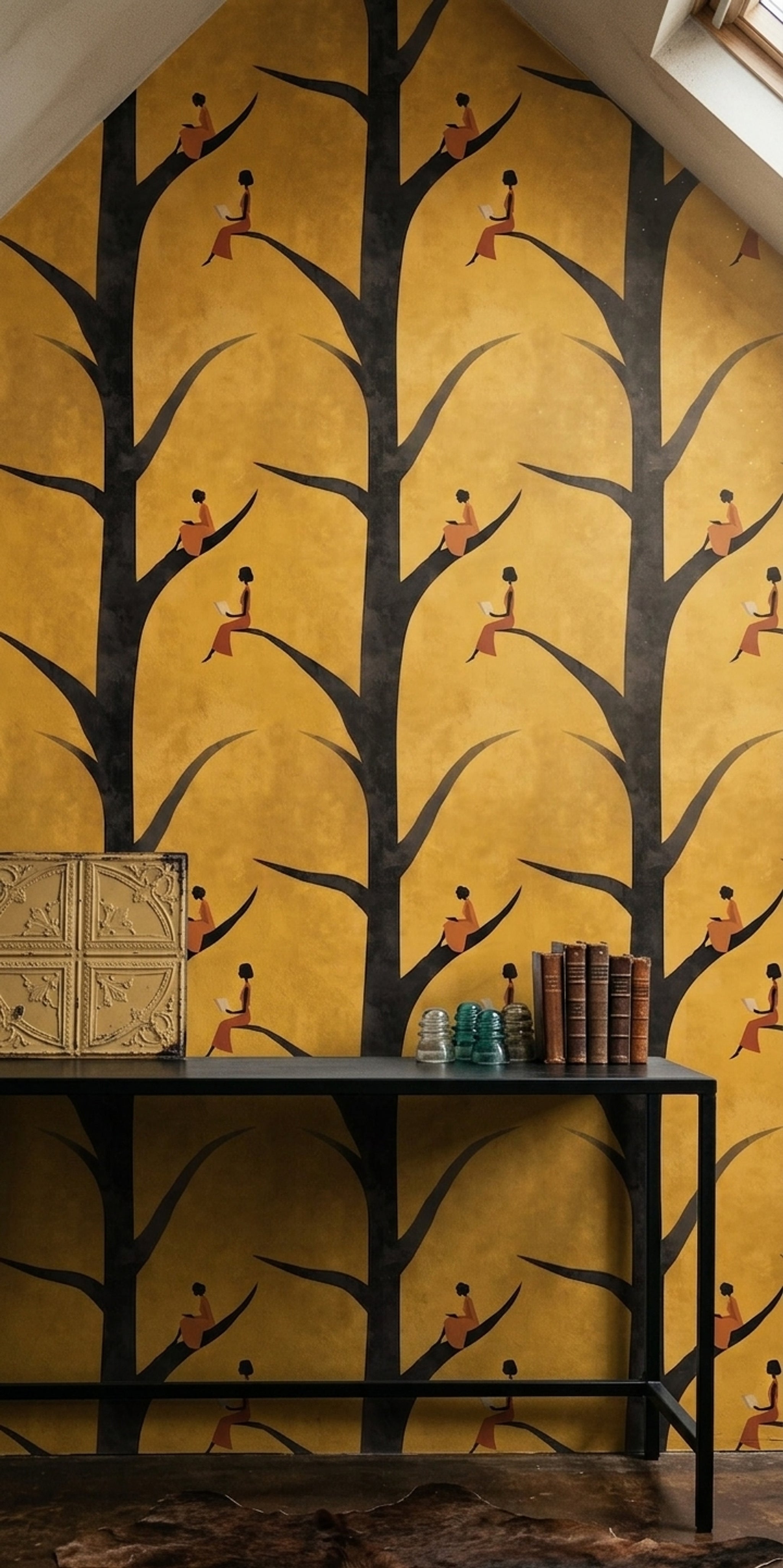 Tree Silhouette Wallpaper Tree Silhouette Removable Tree Silhouette Wall Double Roll