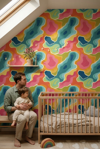 Mid Century Modern Wallpaper Retro Modern Removable Wall Decor
