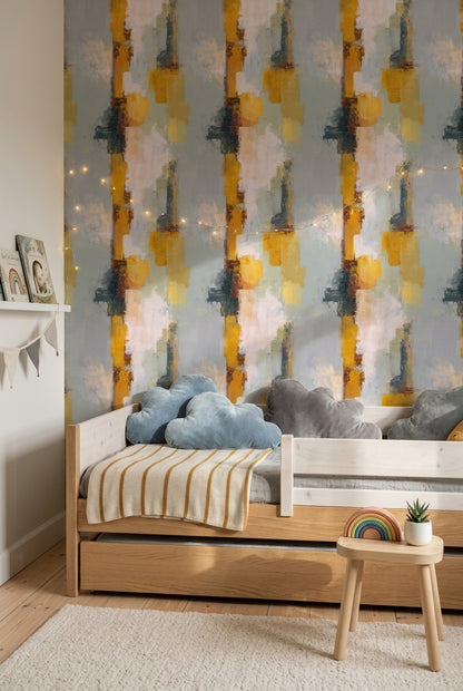 Abstract Wallpaper Textured Paint Color Block Removable Wall Decor