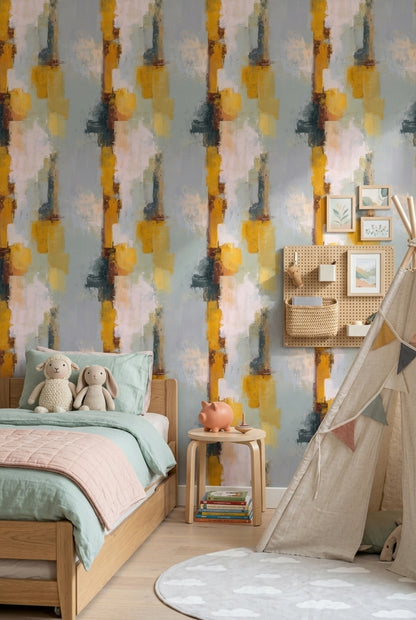 Abstract Wallpaper Textured Paint Color Block Removable Wall Decor