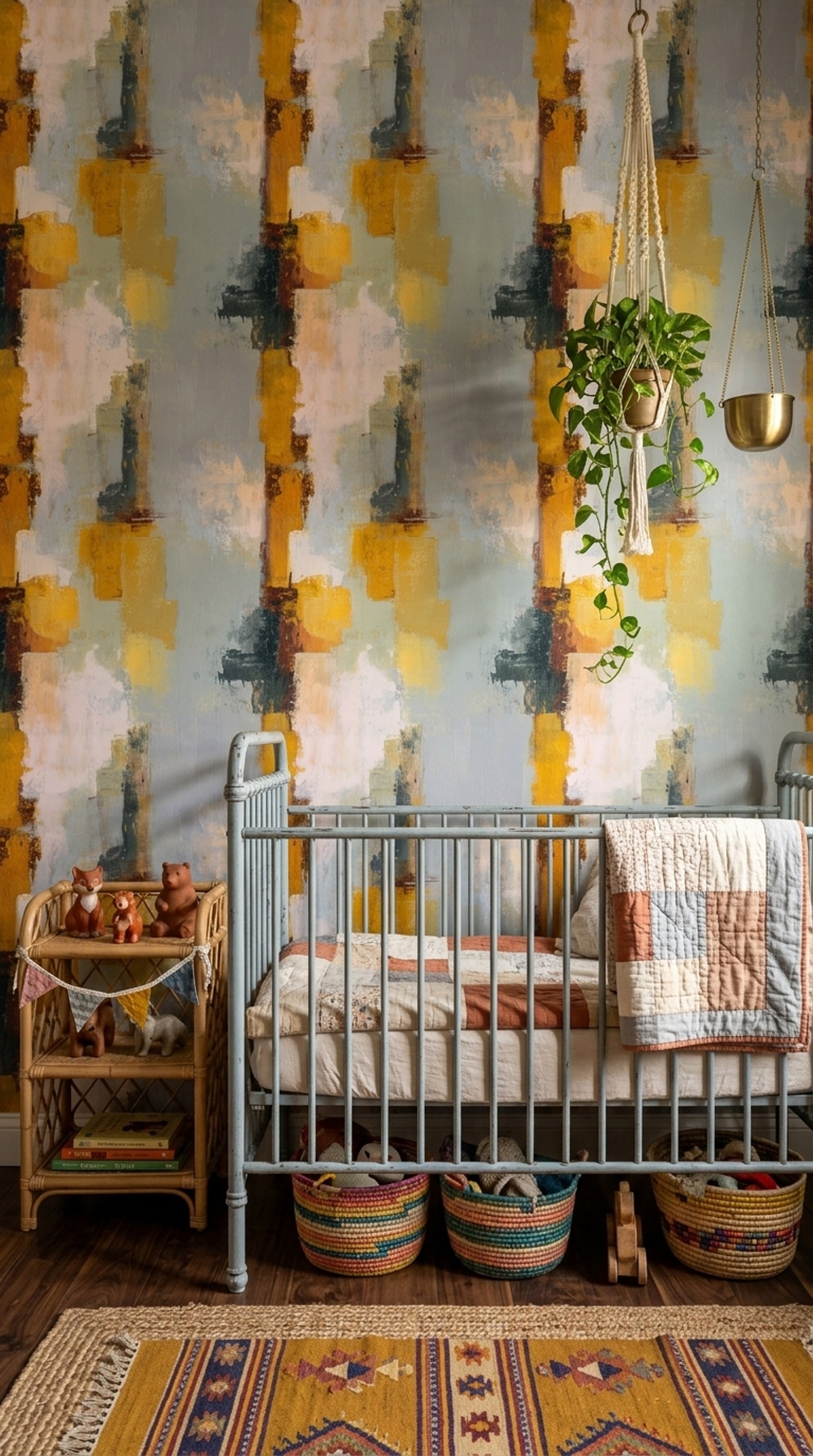 Abstract Wallpaper Textured Paint Color Block Removable Wall Decor