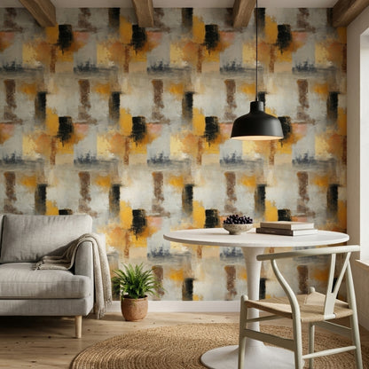Textured Wallpaper Mustard Yellow Modern Contemporary Decorative Mural