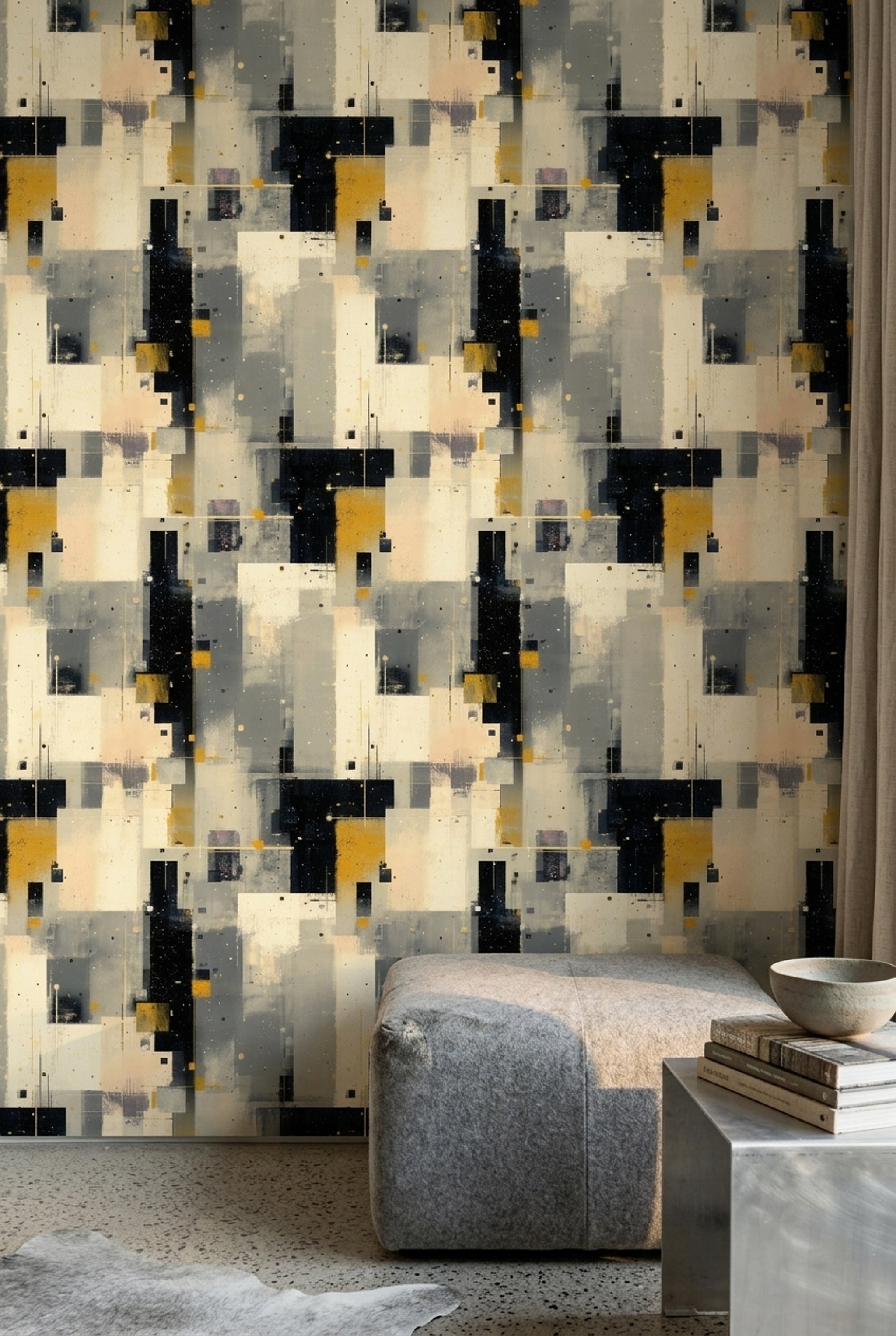 Abstract Wallpaper Geometric Removable Modern Wall Double Roll