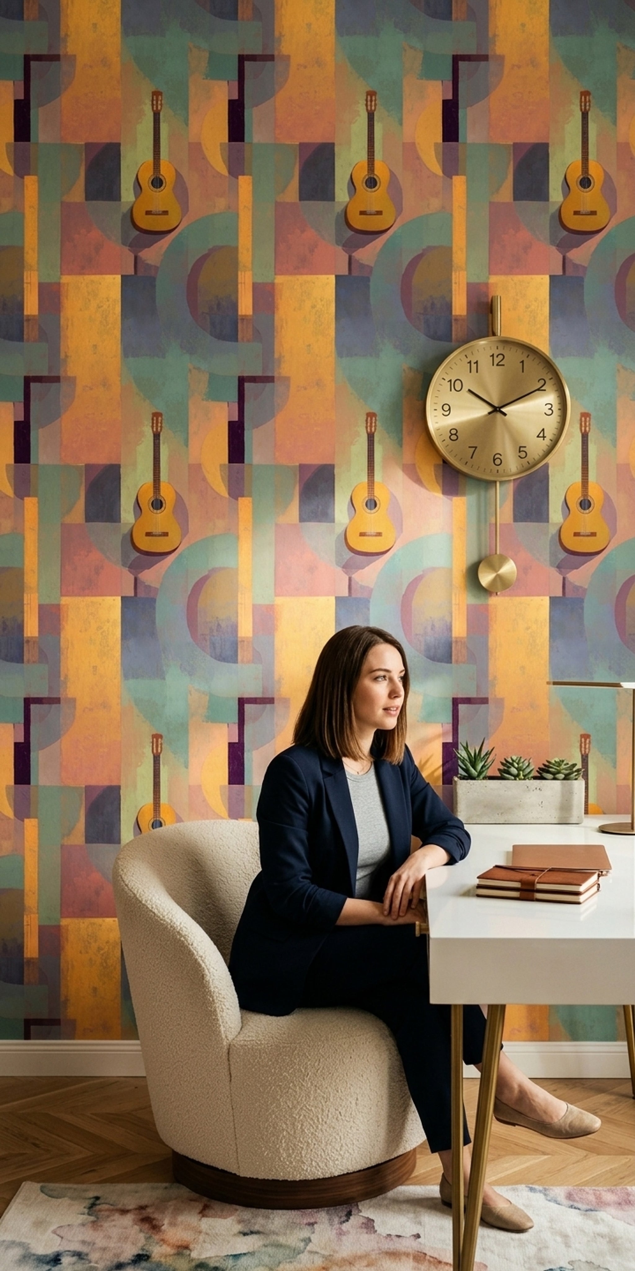 Mid Century Modern Wallpaper Retro Modern Removable Wall Decor