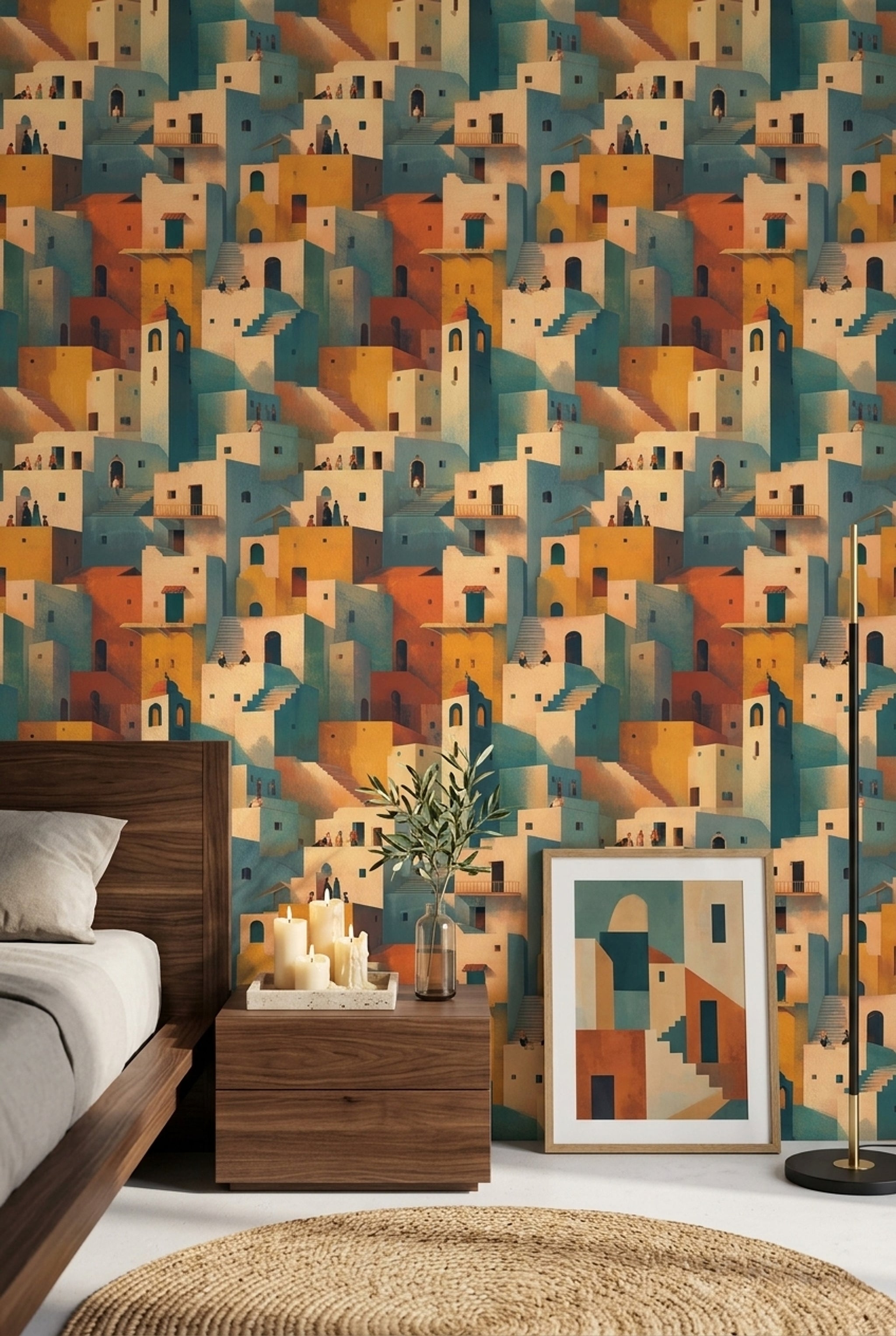 Walls Wallpaper Architecture Removable Mediterranean Wall Double Roll