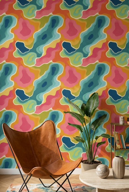 Mid Century Modern Wallpaper Retro Modern Removable Wall Decor