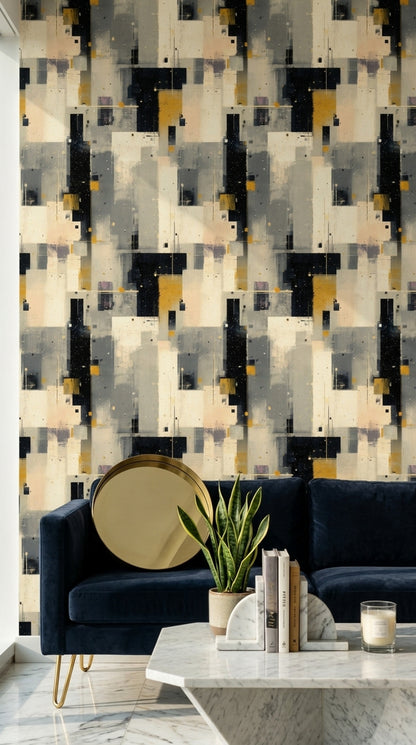 Abstract Wallpaper Geometric Removable Modern Wall Double Roll