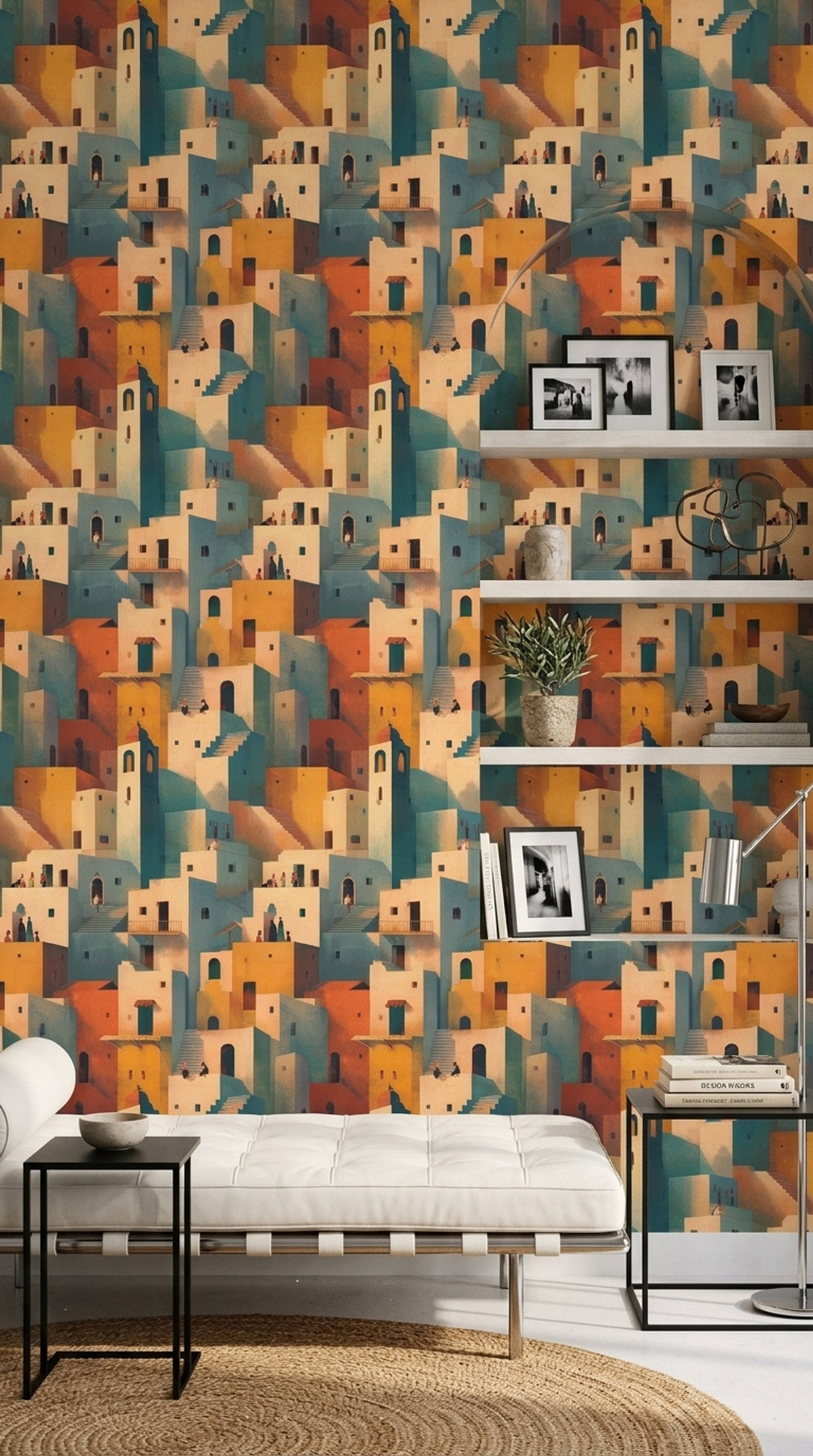 Walls Wallpaper Architecture Removable Mediterranean Wall Double Roll
