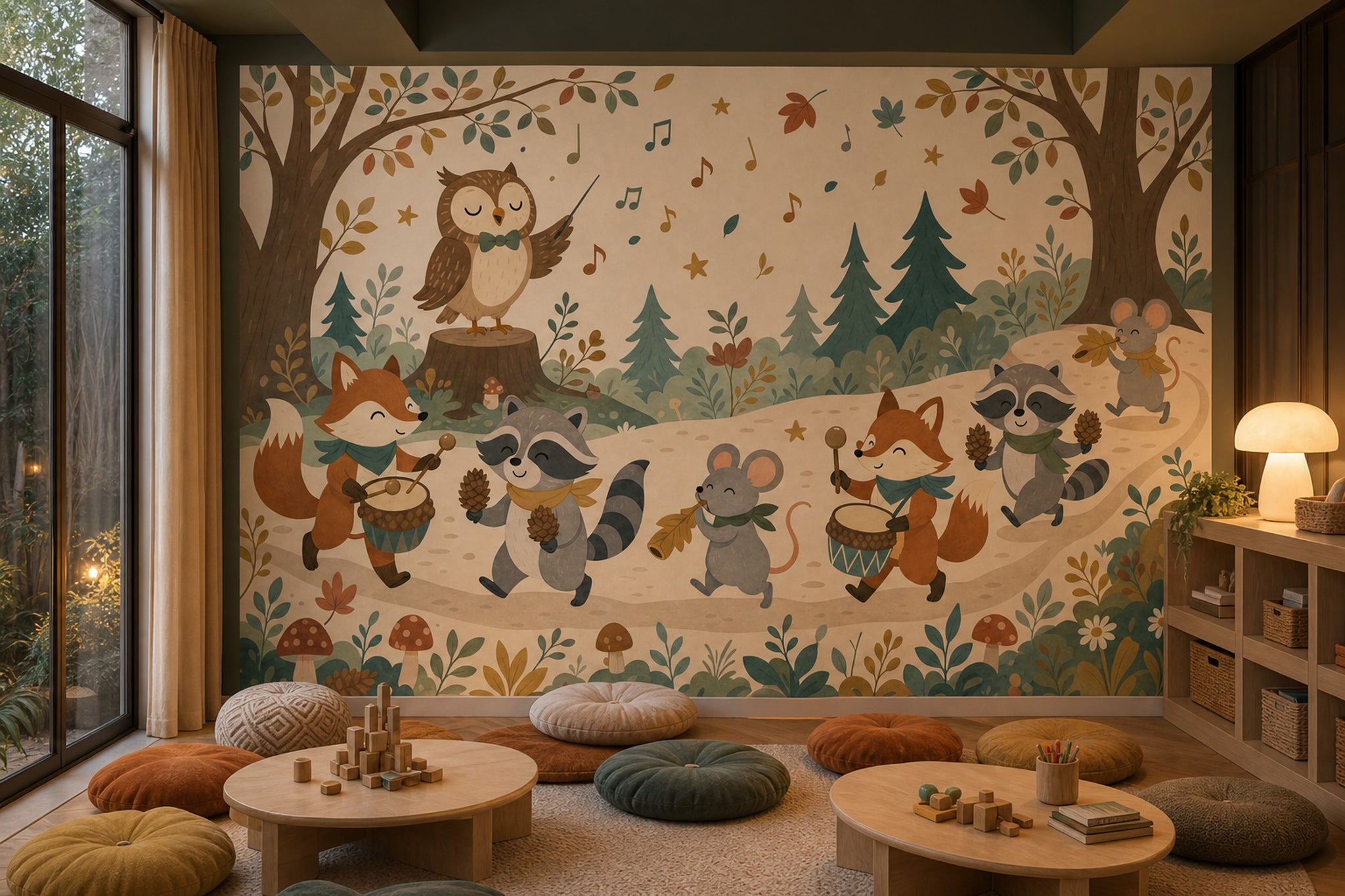 Woodland Wallpaper Forest Animals Removable Nursery Wall Decor