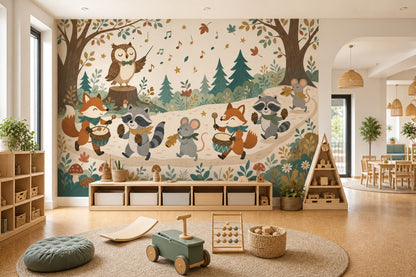 Woodland Wallpaper Forest Animals Removable Nursery Wall Decor